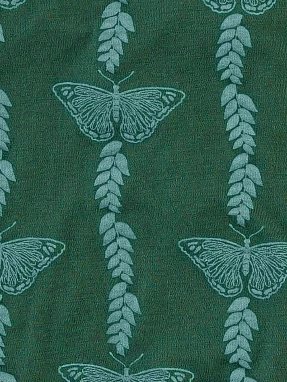 NWT 6-9M Kate Quinn long sleeve two way zipper Juniper Butterfly Vine Bamboo